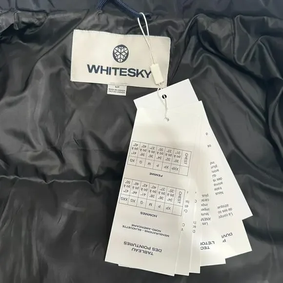 Whitesky Women Duck Down Waterproof Jacket Black Asymmetrical Zip Small New - Picture 2 of 16